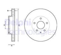 DELPHI 2x Disco Freni Anteriore Ø280 MM Ventilato per Mazda 3 Bm Bn 2.0 1.5 2.2