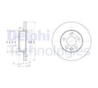DELPHI 2x Disco Freni Anteriore Ø282 MM Pieno per VW Transporter IV Bus 70XB