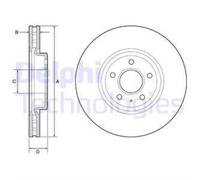 DELPHI 2x Disco Freni Anteriore Ø318 MM Ventilato per Audi A4 Avant 8W5 B9 2.0