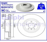 DELPHI 2x Disco Freni Anteriore Ø338 MM Ventilato per BMW 1er Coupé E82 135i E88