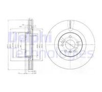 DELPHI 2x Disco Freni Anteriore Ø350 MM per Benz M - Classe W164 ML 320 CDI