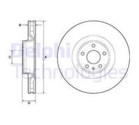 DELPHI 2x Disco Freni Anteriore Ø356 MM Ventilato per Audi A6 Allroad 4GH 4GJ