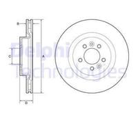 DELPHI 2x Disco Freni Anteriore Ø360 MM Ventilato per Land Rover Range Lw 3.0 D