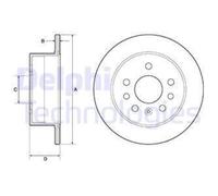 DELPHI 2X Disco Freno Ø260Mm Posteriore PEr Saab 900 II Opel Calibra A 2.5I V6