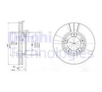 DELPHI 2X Disco Freno Anteriore Ø257Mm Ventilato Per VW Taro Toyota Hilux VI