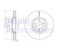 DELPHI 2X Disco Freno Anteriore Ø321 Mm Ventilato Per Opel Astra H L48 2.0 Turbo