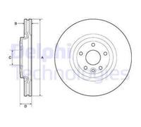 DELPHI 2X Disco Freno Anteriore Ø325 Mm Ventilato Per Jaguar XE JA_ 2.0 X760 XF