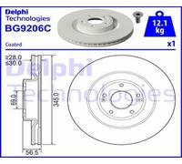 DELPHI 2X Disco Freno Anteriore Ø345 Mm Per Hyundai Genesis Coupe BH 3.8 V6