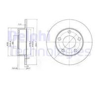 DELPHI 2x Disco Freno Posteriore Ø245 MM Pieno per Audi A4 8EC B7 1.6 8E2 B6 1.8