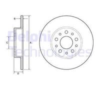 DELPHI 2x Disco Freno Posteriore Ø251 MM Pieno Verniciato Rivestito per Fiat