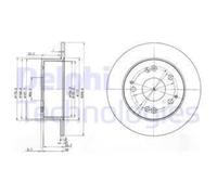 DELPHI 2x Disco Freno Posteriore Ø260 MM Pieno per Honda Accord VI Ck CG Ch CF8
