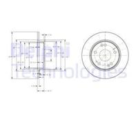 DELPHI 2x Disco Freno Posteriore Ø260 MM Pieno per Honda Civic VIII Hatchback FN