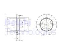 DELPHI 2x Disco Freno Posteriore Ø260 MM Pieno per Honda Civic VIII Hatchback FN