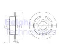 DELPHI 2x Disco Freno Posteriore Ø262 MM Pieno per Jeep Compass MK49 2.4 4x4 2.2