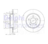 DELPHI 2x Disco Freno Posteriore Ø265 MM Pieno per Ford Focus II Da _ Hcp Dp 1.6