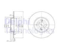 DELPHI 2x Disco Freno Posteriore Ø266 MM Pieno per Toyota Corolla Compatto _E11_