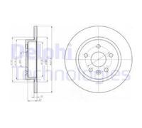 DELPHI 2X Disco Freno Posteriore Ø268 Mm Per Opel Mokka/Mokka X J13 1.4 Astra J