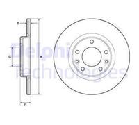 DELPHI 2X Disco Freno Posteriore Ø268 Mm Voll Per Opel Grandland X 75 1.2 1.6