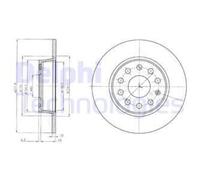 DELPHI 2x Disco Freno Posteriore Ø272 MM Pieno per VW Golf VI 5K1 1.4 Touran 1T1