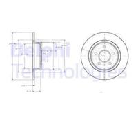 DELPHI 2x Disco Freno Posteriore Ø278 MM Pieno per Ford Transit Connect P65_P70