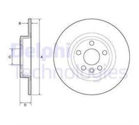 DELPHI 2x Disco Freno Posteriore Ø300 MM Pieno per Land Rover Discovery Sport