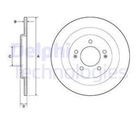 DELPHI 2x Disco Freno Posteriore Ø300 MM Pieno Verniciato Rivestito per Hyundai
