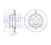 DELPHI 2x Disco Freno Posteriore Ø300 MM Ventilato per BMW 1er Cabriolet E88