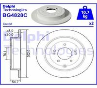 DELPHI 2X Disco Freno Posteriore Ø302 Mm Per Hyundai Tucson TLE 1.6 GDi 2.0 CRDi