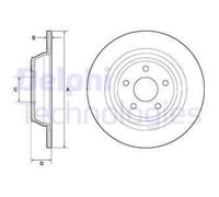 DELPHI 2x Disco Freno Posteriore Ø302 MM Pieno per Ford Mondeo V Turnier Cf 1.5