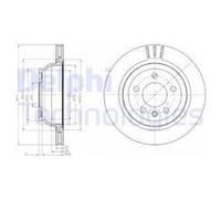 DELPHI 2X Disco Freno Posteriore Ø314 Mm Per VW Multivan V 7HM 7HN 7HF 7EF