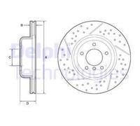 DELPHI 2x Disco Frontale Ø338 Ventilato per BMW 1er E87 116i 116d E81 118d