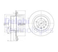 DELPHI 2x Disco Posteriore Ø285mm Pieno per Opel Omega B V94 2.2 16V 2.0 21_