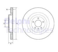 DELPHI 2x Disco Posteriore Ø365mm Ventilato per Land Rover Range LG 4.4 D V8