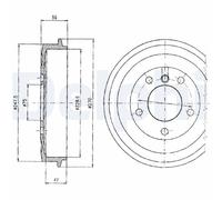 DELPHI BF275 Tamburo freno per BMW