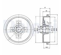 DELPHI BF310 Tamburo freno per AUDI,CHERY,SEAT,SKODA,VW,VW (SVW)