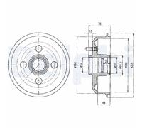 DELPHI BF329 Tamburo freno per FORD,MAZDA