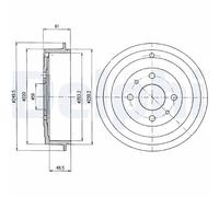 DELPHI BF366 Tamburo freno FIAT ALFA ROMEO LANCIA