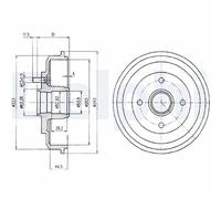 DELPHI BF402 Tamburo freno per FORD