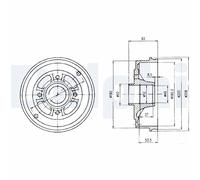 DELPHI BF426 Tamburo freno per DACIA,RENAULT