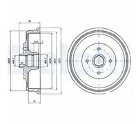 DELPHI BF430 Tamburo freno VW SEAT