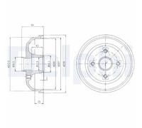 DELPHI BF471 Tamburo freno per OPEL,VAUXHALL