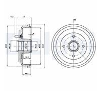 DELPHI BF487 Tamburo freno FORD MAZDA