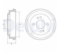 DELPHI BF550 Tamburo freno KIA