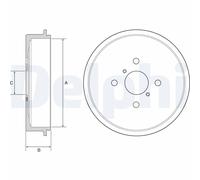 DELPHI BF552 Tamburo freno per DAIHATSU,TOYOTA