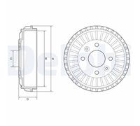 DELPHI BF594 Tamburo freno per DACIA,MITSUBISHI,RENAULT,SMART