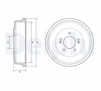 DELPHI BF599 Tamburo freno HYUNDAI