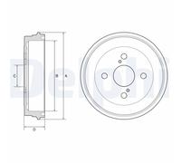 DELPHI BF605 Tamburo freno per TOYOTA