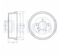 Tamburo freno DELPHI BF628 per TOYOTA LAND CRUISER (_J7_)