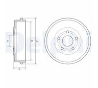 DELPHI BF639 Tamburo freno per FORD