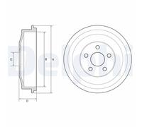 DELPHI BF640 Tamburo freno per CHRYSLER